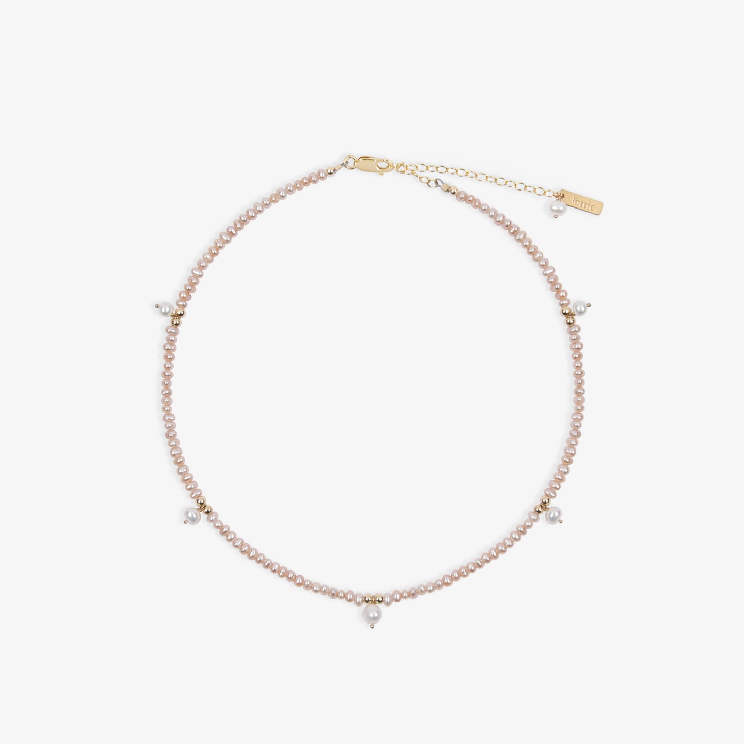 cream teensy pearl drops necklace