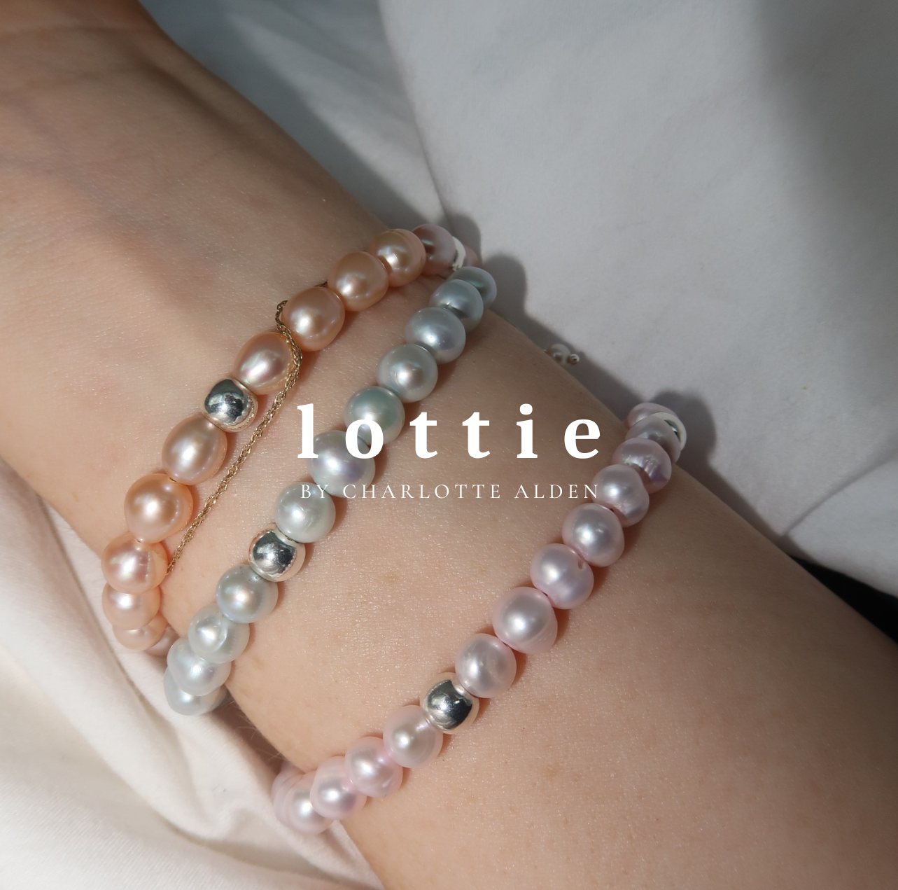 ice blue pearl bracelet