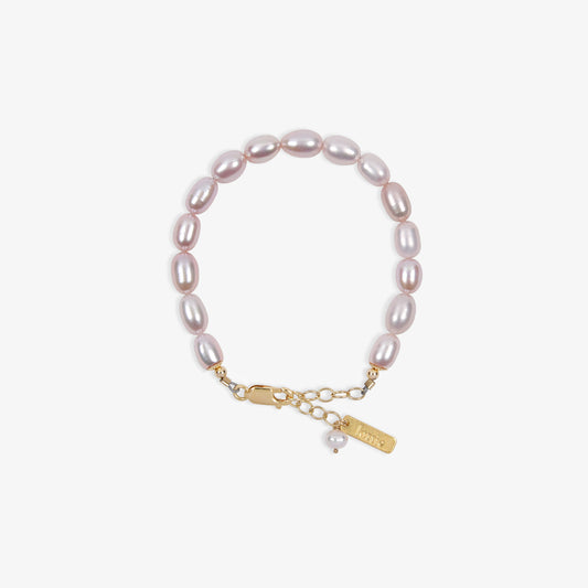 lavender rice pearl bracelet, pearl bracelet for spring