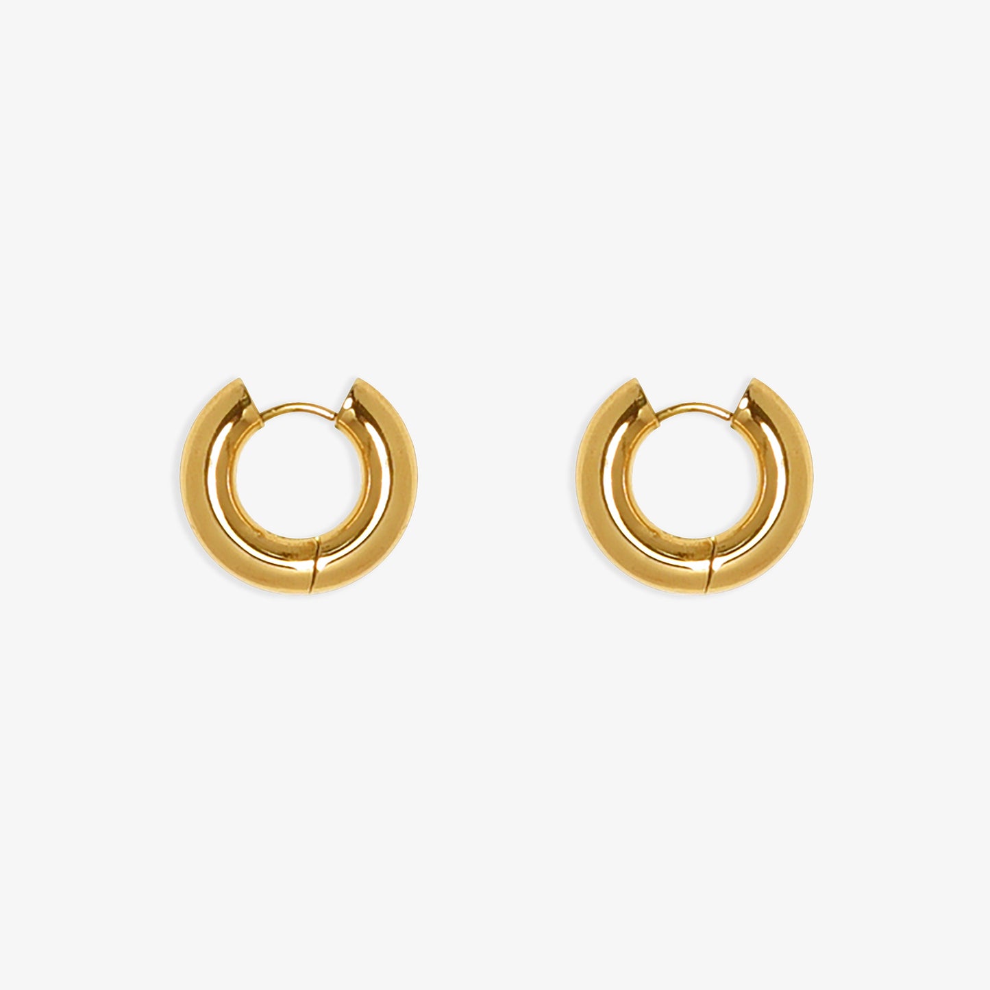 gold chunky huggie earrings
