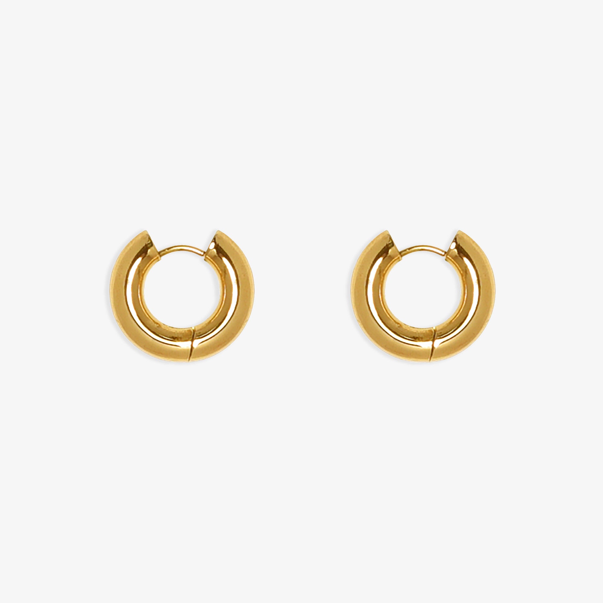 gold chunky huggie earrings