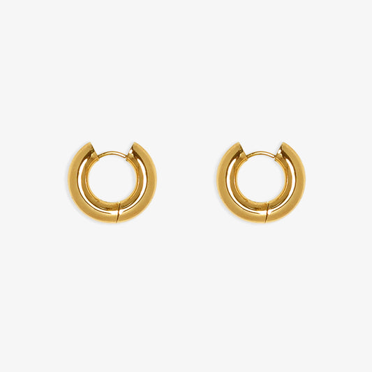 gold chunky huggie earrings