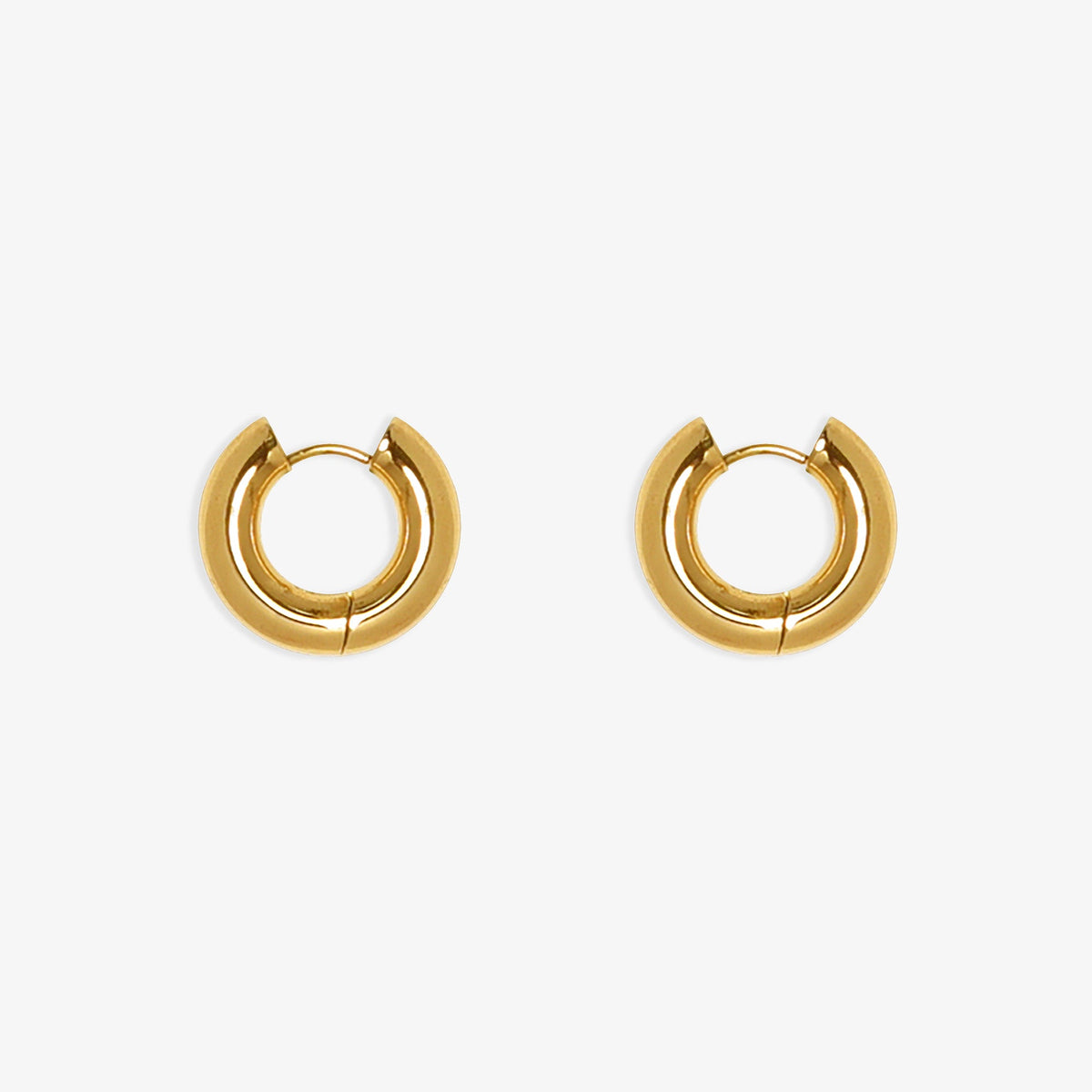 gold chunky huggie earrings