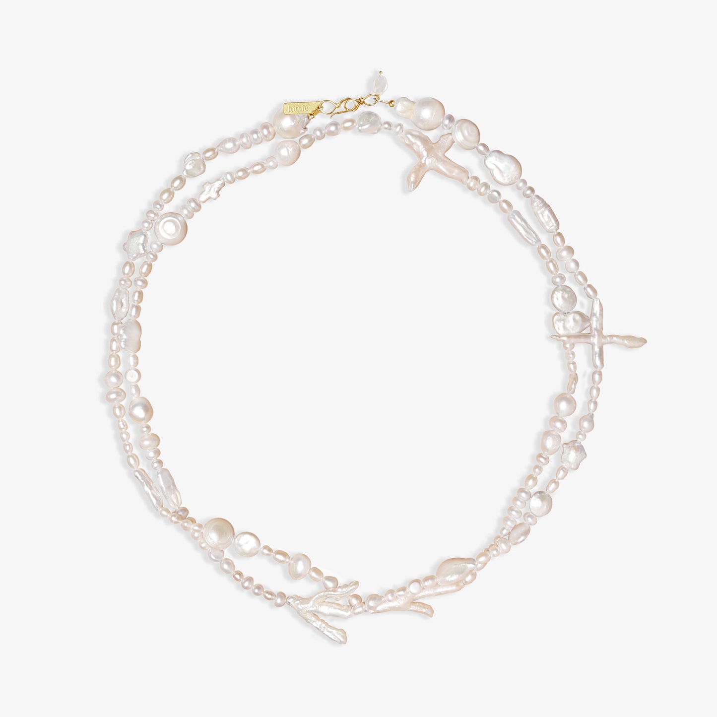 lottie pearl collector wrap necklace, pearl wrap necklace, multishape pearl necklace, irregular pearls, white pearl wrap necklace