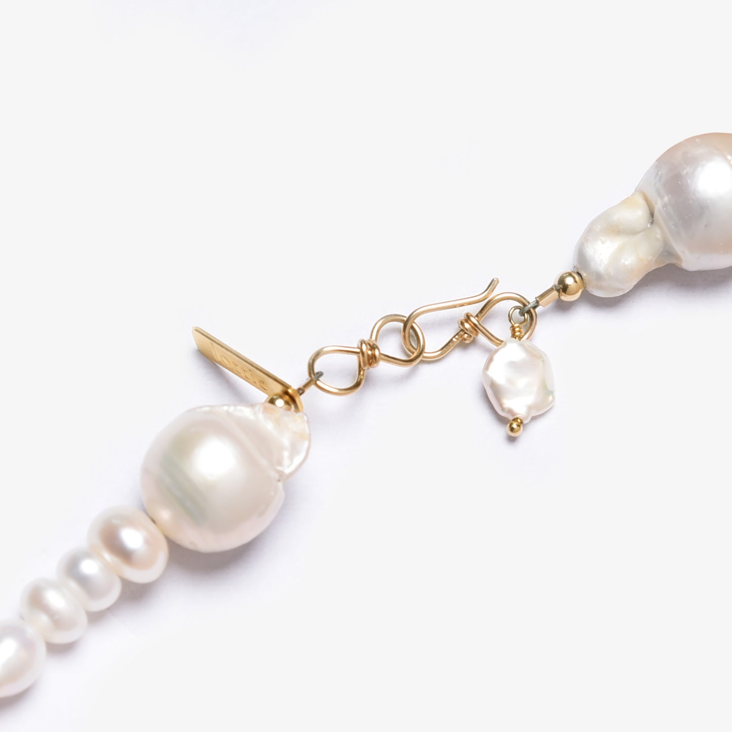 lottie pearl collector wrap necklace, pearl wrap necklace, multishape pearl necklace, irregular pearls, white pearl wrap necklace