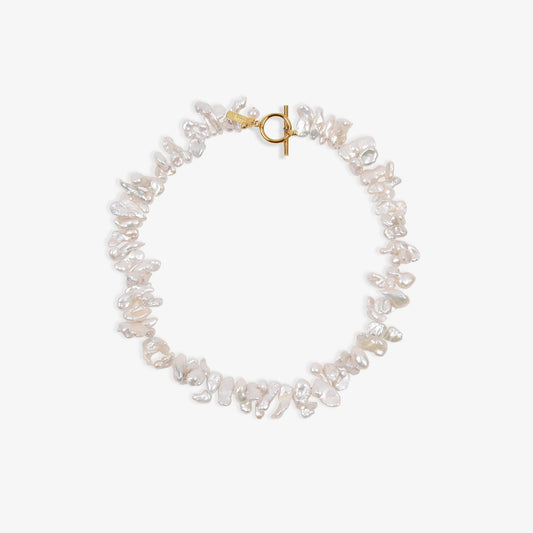 white keshi pearl necklace