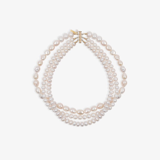 three strand pearl necklace, Jackie O necklace, classic style, occasion necklace, statement necklace, white pearl necklace