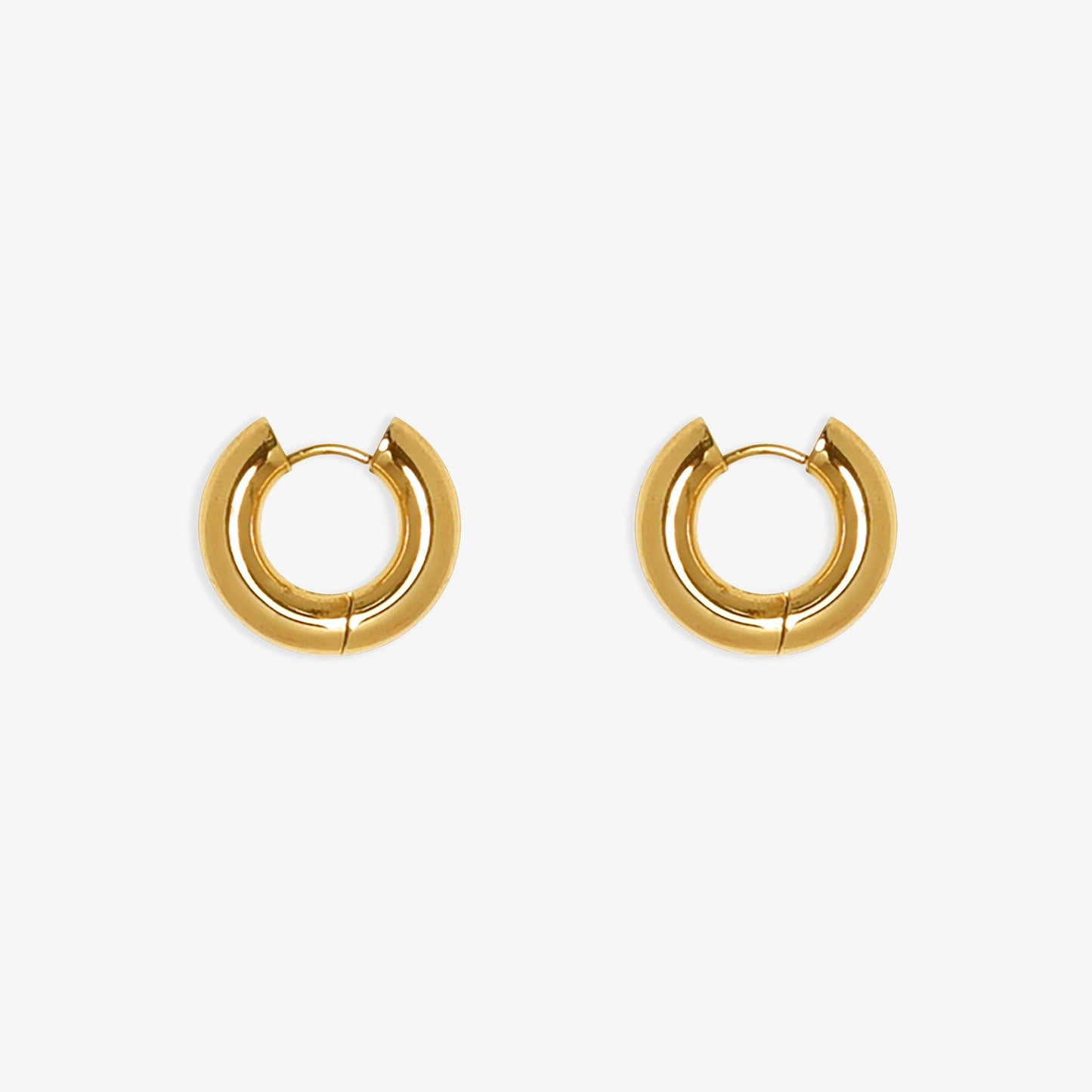 gold chunky huggie earrings