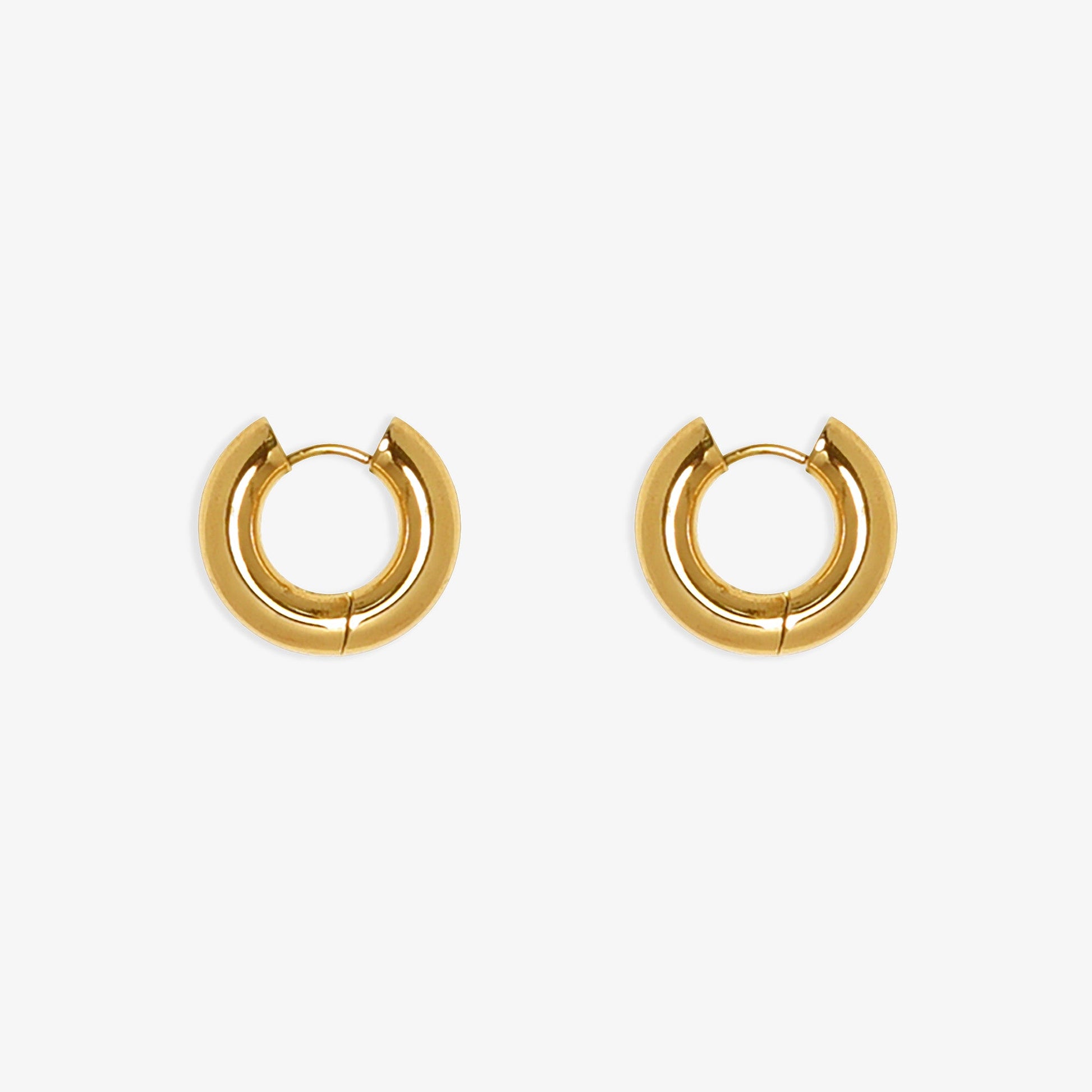 gold chunky huggie earrings