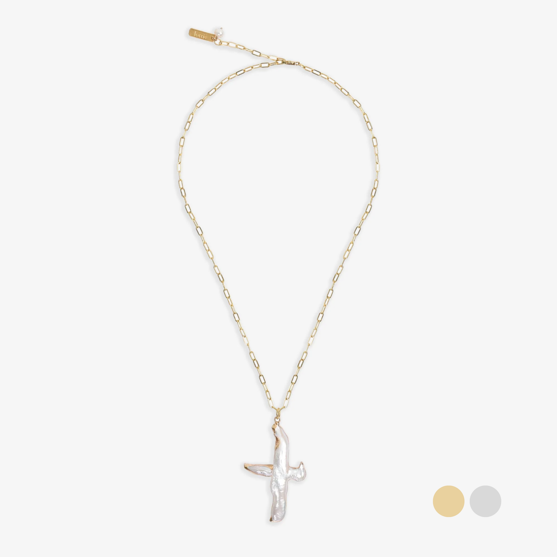 pearl cross necklace – lottie nyc