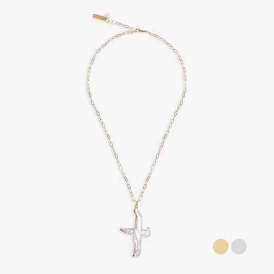 pearl cross necklace