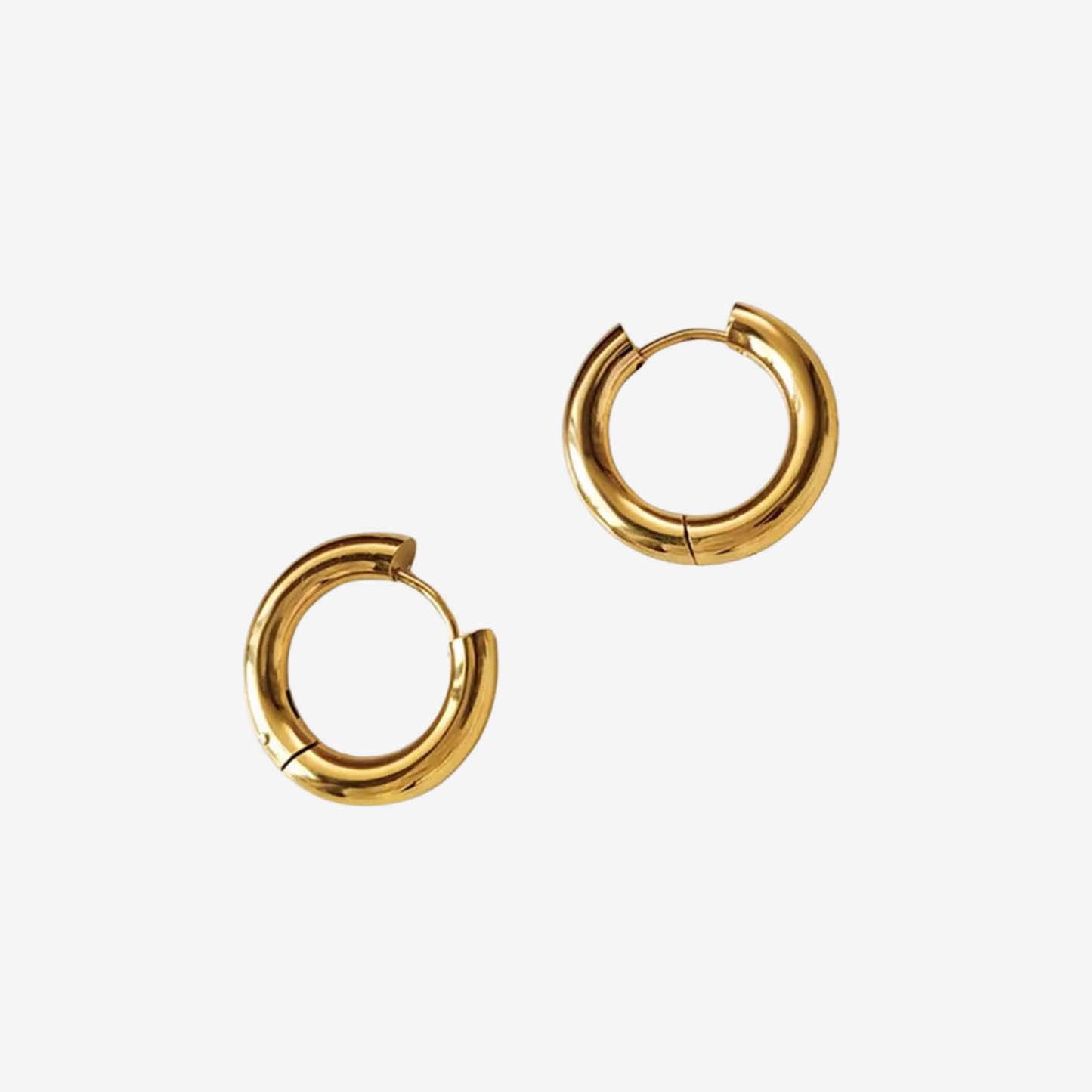 gold chunky huggie earrings